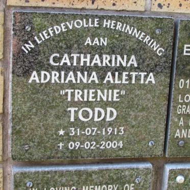 TODD Catharina Adriana Aletta 1913-2004