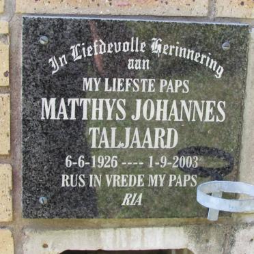 TALJAARD Matthys Johannes 1926-2003