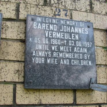VERMEULEN Barend Johannes 1960-1997