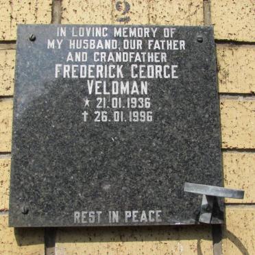 VELDMAN Frederick George 1936-1996