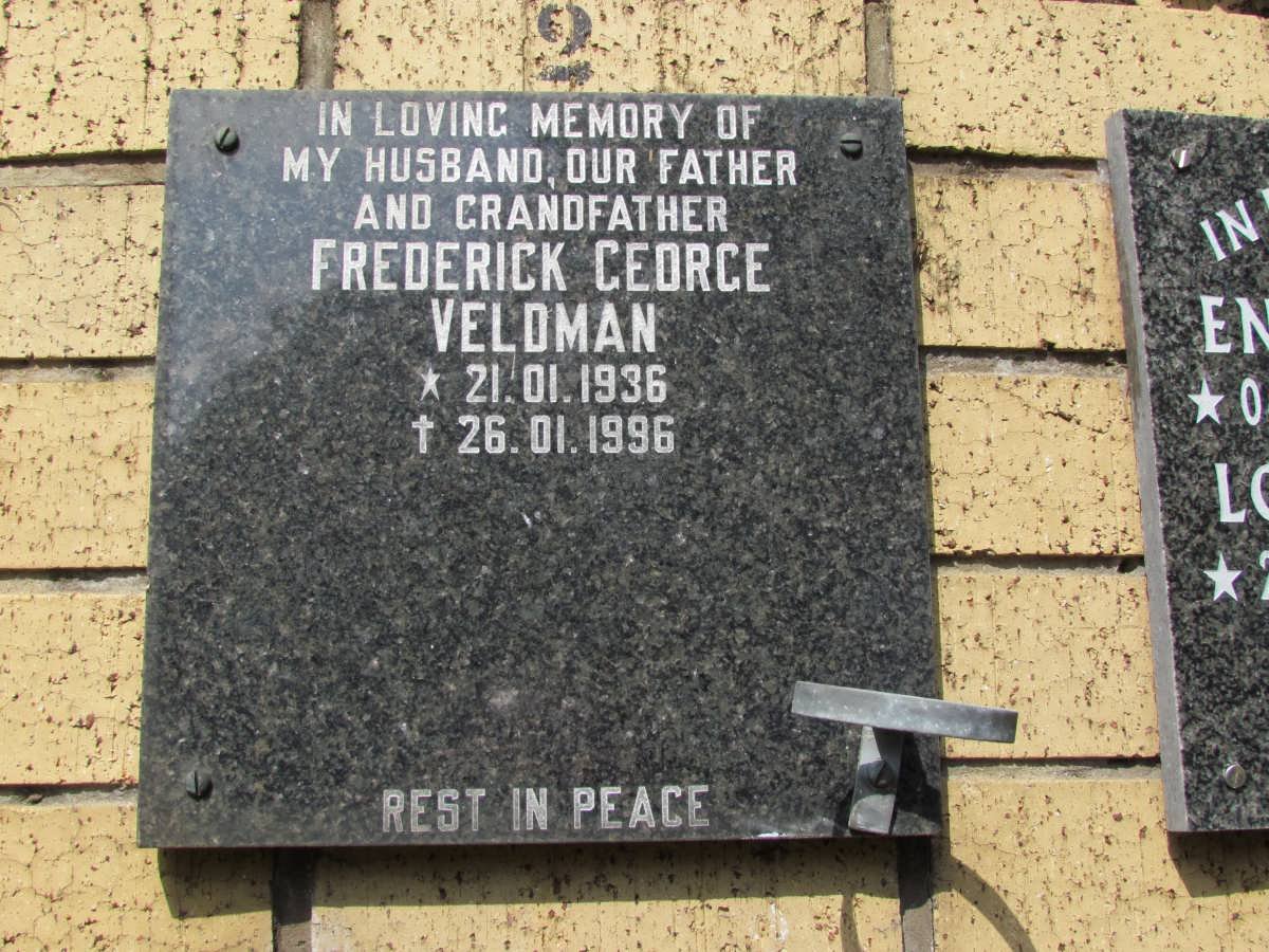 VELDMAN Frederick George 1936-1996
