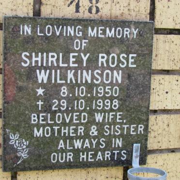 WILKINSON Shirley Rose 1950-1998