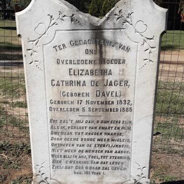 JAGER Elizabetha Cathrina, de nee DAVEL 1832-1885