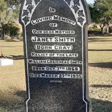 SMITH William Craighead -1907 &amp; Janet GRAY 1853-1935