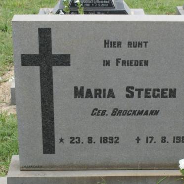 STEGEN Maria nee BROCKMANN 1892-1983