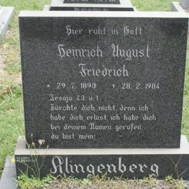 KLINGENBERG Heinrich August Friedrich 1893-1984