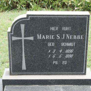 NEBBE Marie S.J. nee SCHMIDT 1896-1990