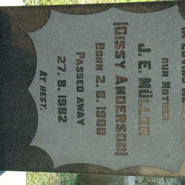 ANDERSON J.E. nee MULLER 1908-1982