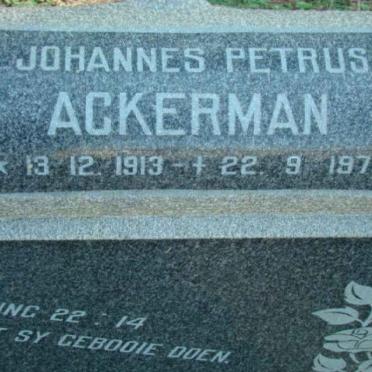 ACKERMAN Johannes Petrus 1913-1978