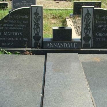ANNANDALE Hans Matthys 1909-1974 &amp; Christina Maria M. 1910-1983