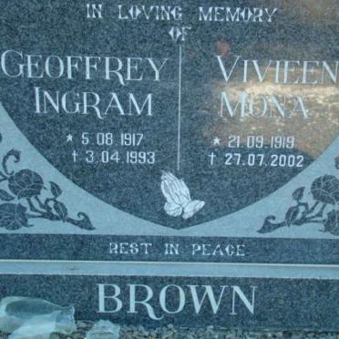 BROWN Geoffrey Ingram 1917-1993 &amp; Vivieen Mona 1919-2002