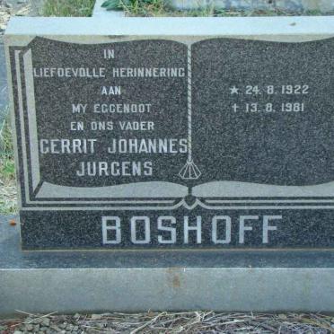 BOSHOFF Gerrit Johannes Jurgens 1922-1981