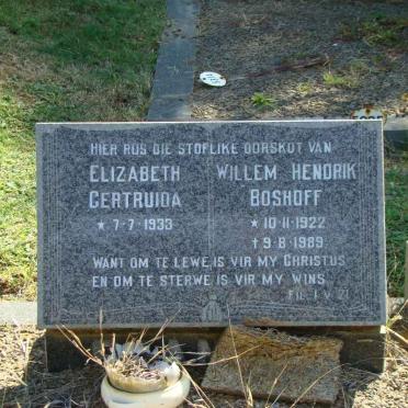 BOSHOFF Willem Hendrik 1922-1989 &amp; Elizabeth Gertruida 1933-