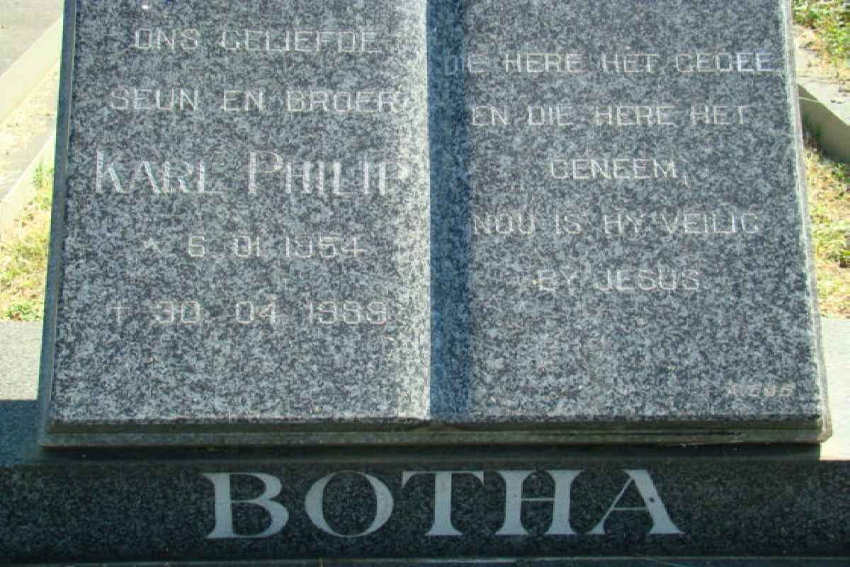 BOTHA Karl Philip 1954-1989