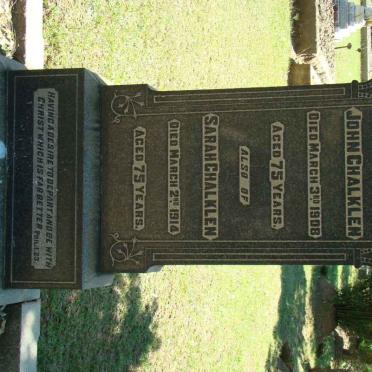 CHALKLEN John -1908 &amp; Sarah -1914