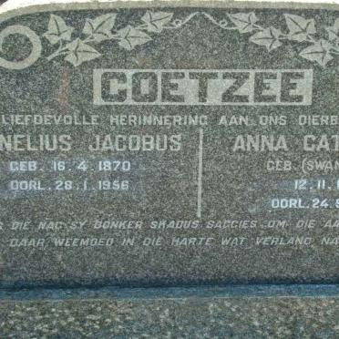 COETZEE Cornelius Johannes 1870-1956 &amp; Anna Catharina SWANEPOEL 1876-1952