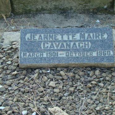 CAVANAGH Jeannette Maire 1901-1960
