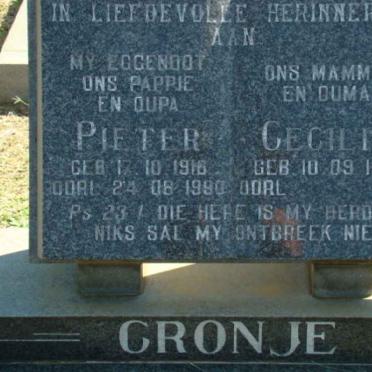 CRONJE Pieter 1918-1990 &amp; Cecilia 1917-