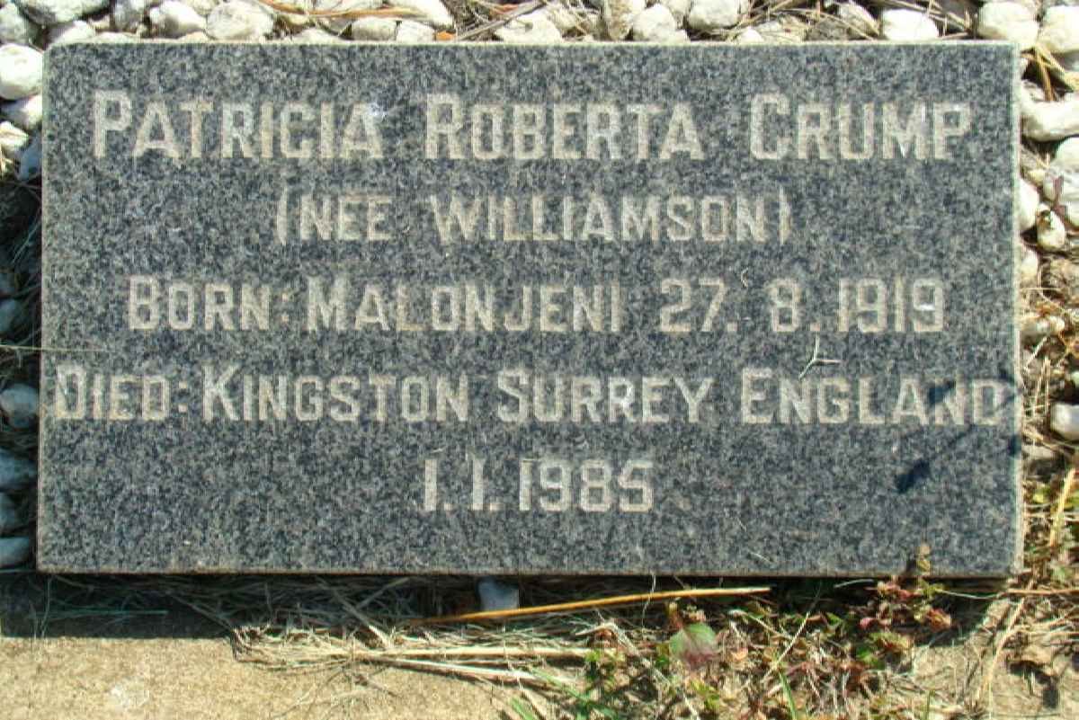 CRUMP Patricia Roberta nee Williamson 1919-1985