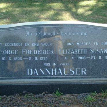 DANNHAUSER George Frederick 1906-1974 &amp; Elizabeth Susanna 1906-1992
