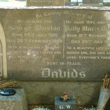 DAVIDS Polly Mary 1916-1952 :: DAVIDS George Winston 1981-1989