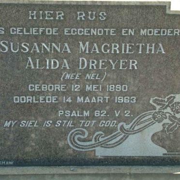DREYER Susanna Magrietha Alida nee NEL 1890-1963