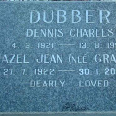 DUBBER Dennis Charles 1921-1994 &amp; Hazel Jean GRAHAM 1922-2005