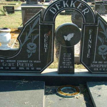DEKKER Gert Pieter 1922-1996 &amp; Josephine Magdalena 1923-1998