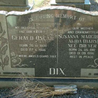 DIX Gerald Oscar 1908-1966 &amp; Susanna Margritha Alida DREYER 1916-1996
