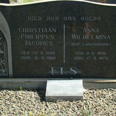 ELS Christiaan Philippus Jacobus 1888-1969 &amp; Anna Wilhelmina LABUSCHAGNE 1890-1975