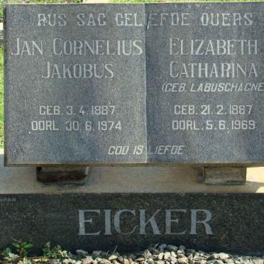 EICKER Jan Cornelius Jakobus 1887-1974 &amp; Elizabeth Catharina LABUSCHAGNE 1887-1969