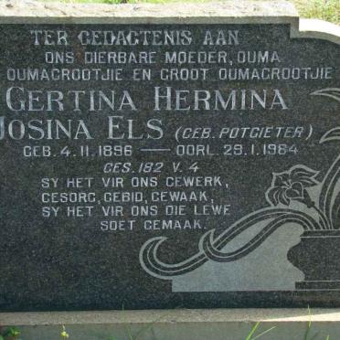 ELS Gertina Hermina Josina nee POTGIETER 1896-1984
