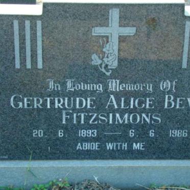 FITZSIMONS Gertrude Alice Bevis 1893-1986