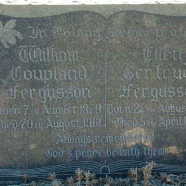 FERGUSSON William Coupland 1879-1961 &amp; Ellen Gertrude 1878-1968