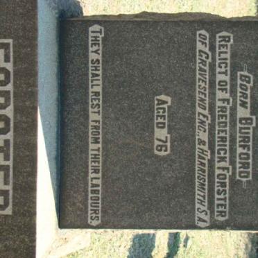 FORSTER Elizabeth nee BURFORD