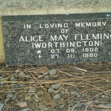 FLEMING Alica May nee WORTHINGTON 1902-1990