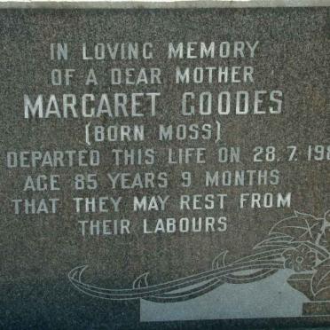 GOODES Margaret nee MOSS -1980