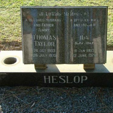 HESLOP Thomas Taylor 1903-1973 &amp; Ida SHAW 1903-1978