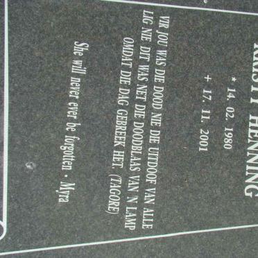 HENNING Kristy 1980-2001
