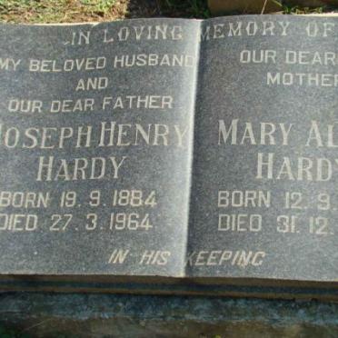 HARDY Joseph Henry 1884-1964 &amp; Mary Alton 1892-1969