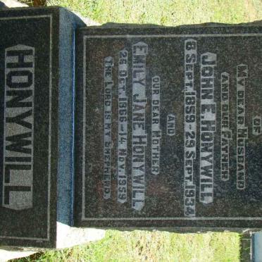 HONYWILL John E. 1859-1934 &amp; Emily Jane 1866-1959