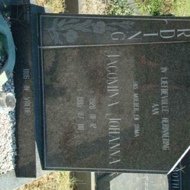 HARDING Jacomina Johanna 1928-1995