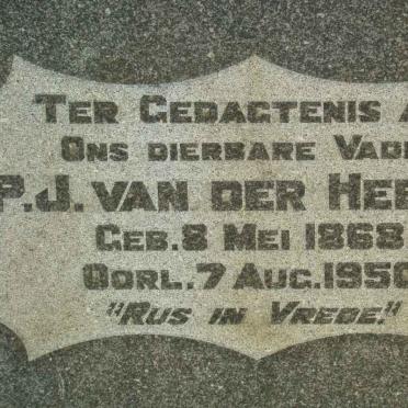 HEEVER P.J., van der 1868-1950