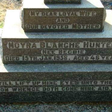 HUNTER Myra Blanche nee BECBIE  -1958