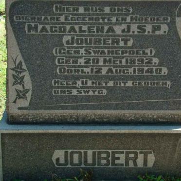 JOUBERT Magdalena J.S.P. nee SWANEPOEL 1892-1940