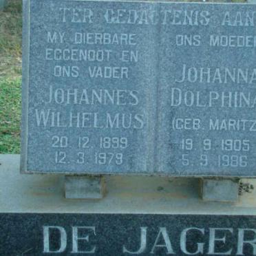 JAGER Johannes Wilhelmus, de 1899-1979 &amp; Johanna Dolphina MARITZ 1905-1986