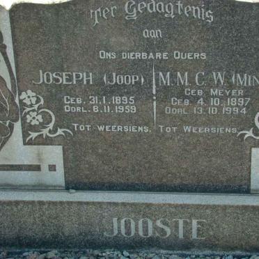 JOOSTE Joseph 1895-1959 &amp; M.M.C.W. MEYER 1897-1994