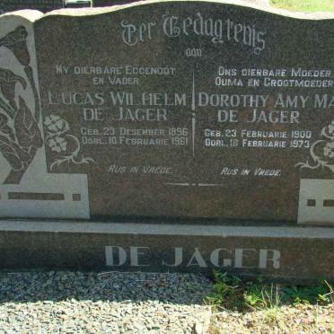JAGER Lucas Wilhelm, de 1896-1961 &amp; Dorothy Amy May 1900-1973