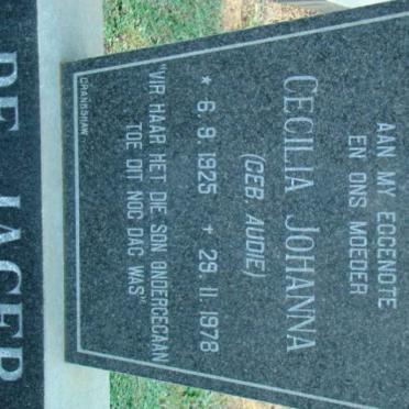 JAGER Cecilia Johanna, de nee AUDIE 1925-1978