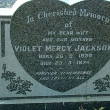 JACKSON Violet Mercy 1930-1974